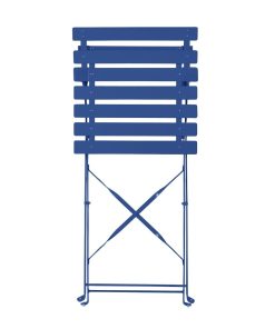 Bolero Perth Pavement Style Folding Chairs Dark Navy Pack of 2 (FU541)