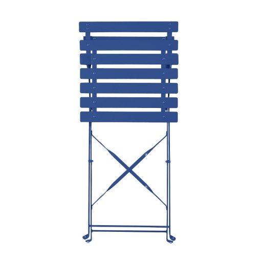 Bolero Perth Pavement Style Folding Chairs Dark Navy Pack of 2 (FU541)