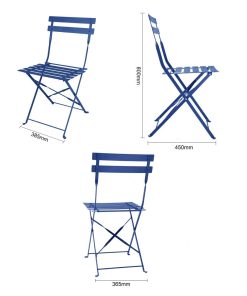 Bolero Perth Pavement Style Folding Chairs Dark Navy Pack of 2 (FU541)