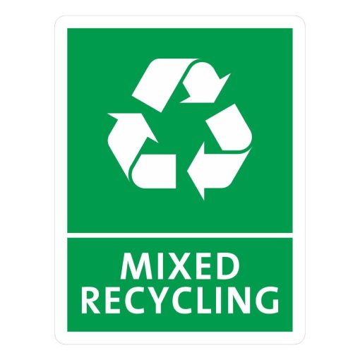 Jantex Slim Bin Mixed Recycling Label (FX196)
