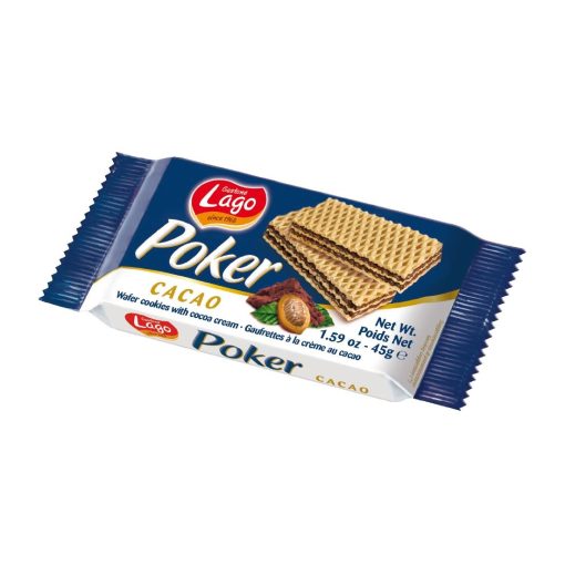 Gastone Lago Poker Cocoa Creme Wafers 45g Pack of 20 (HT325)