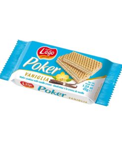 Lago Poker Vanilla Cream Wafers 45g Pack of 20 (HT327)