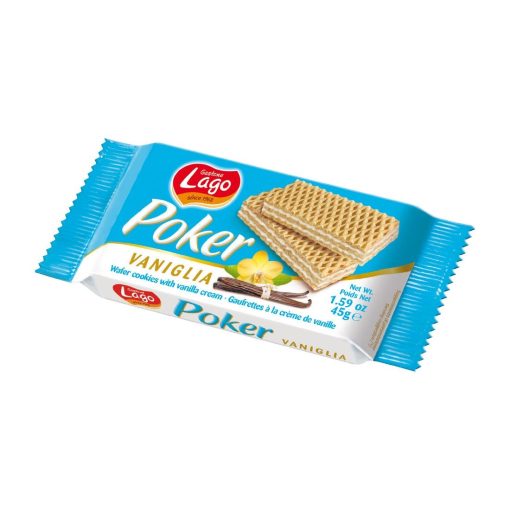 Lago Poker Vanilla Cream Wafers 45g Pack of 20 (HT327)