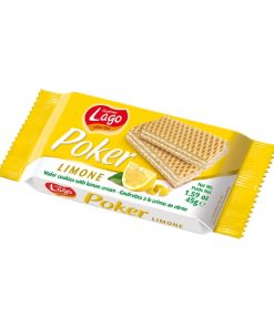 Lago Poker Lemon Cream Wafers 45g Pack of 20 (HT329)