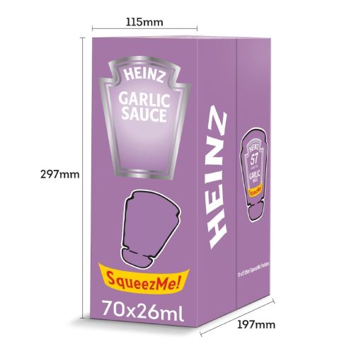 Heinz Garlic Sauce SqueezMe Sachets 26ml Pack of 70 (HT392)