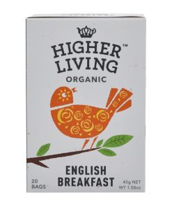 Higher Living English Breakfast Organic Teabags Pack of 80 (HT790)