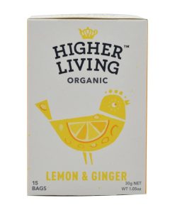 Higher Living Lemon and Ginger Organic Teabags Pack of 60 (HT794)