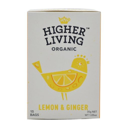 Higher Living Lemon and Ginger Organic Teabags Pack of 60 (HT794)