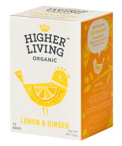 Higher Living Lemon and Ginger Organic Teabags Pack of 60 (HT794)