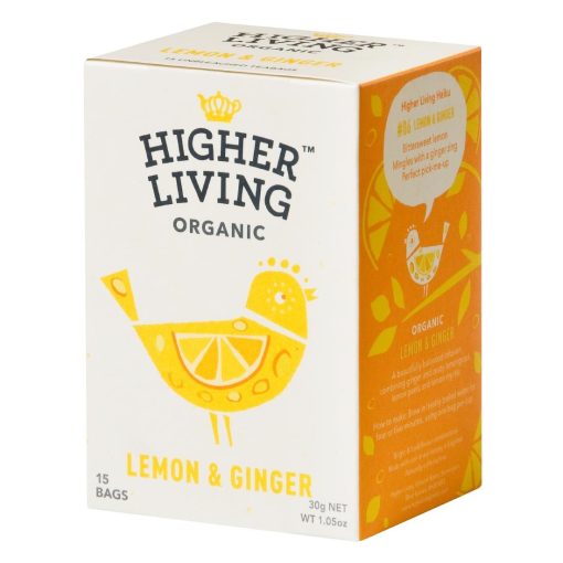 Higher Living Lemon and Ginger Organic Teabags Pack of 60 (HT794)