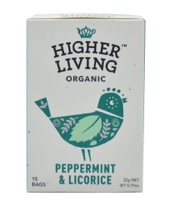 Higher Living Peppermint and Liquorice Organic Teabags Pack of 60 (HT795)