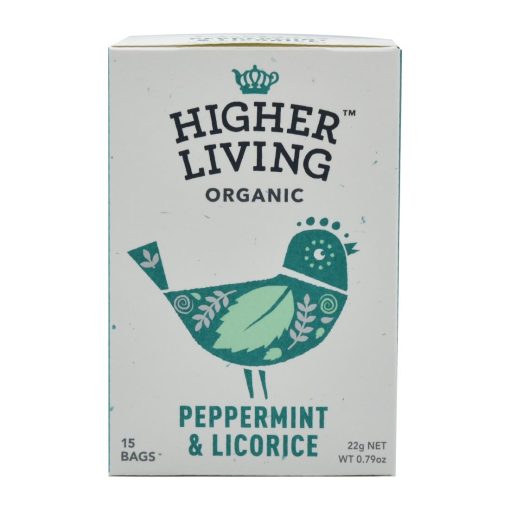 Higher Living Peppermint and Liquorice Organic Teabags Pack of 60 (HT795)