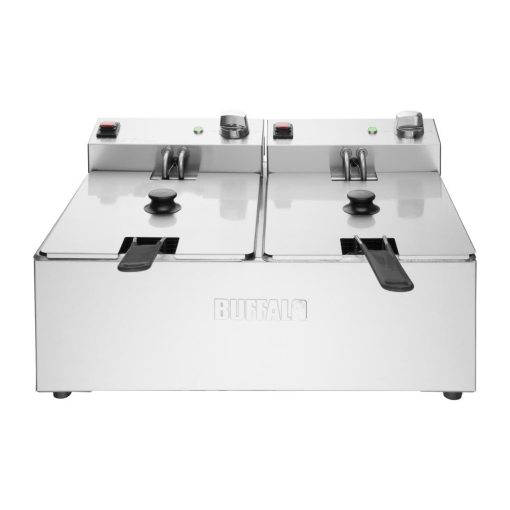 Buffalo Twin Tank Twin Basket 2x5Ltr Countertop Fryer 2x2-8kW (CU618)