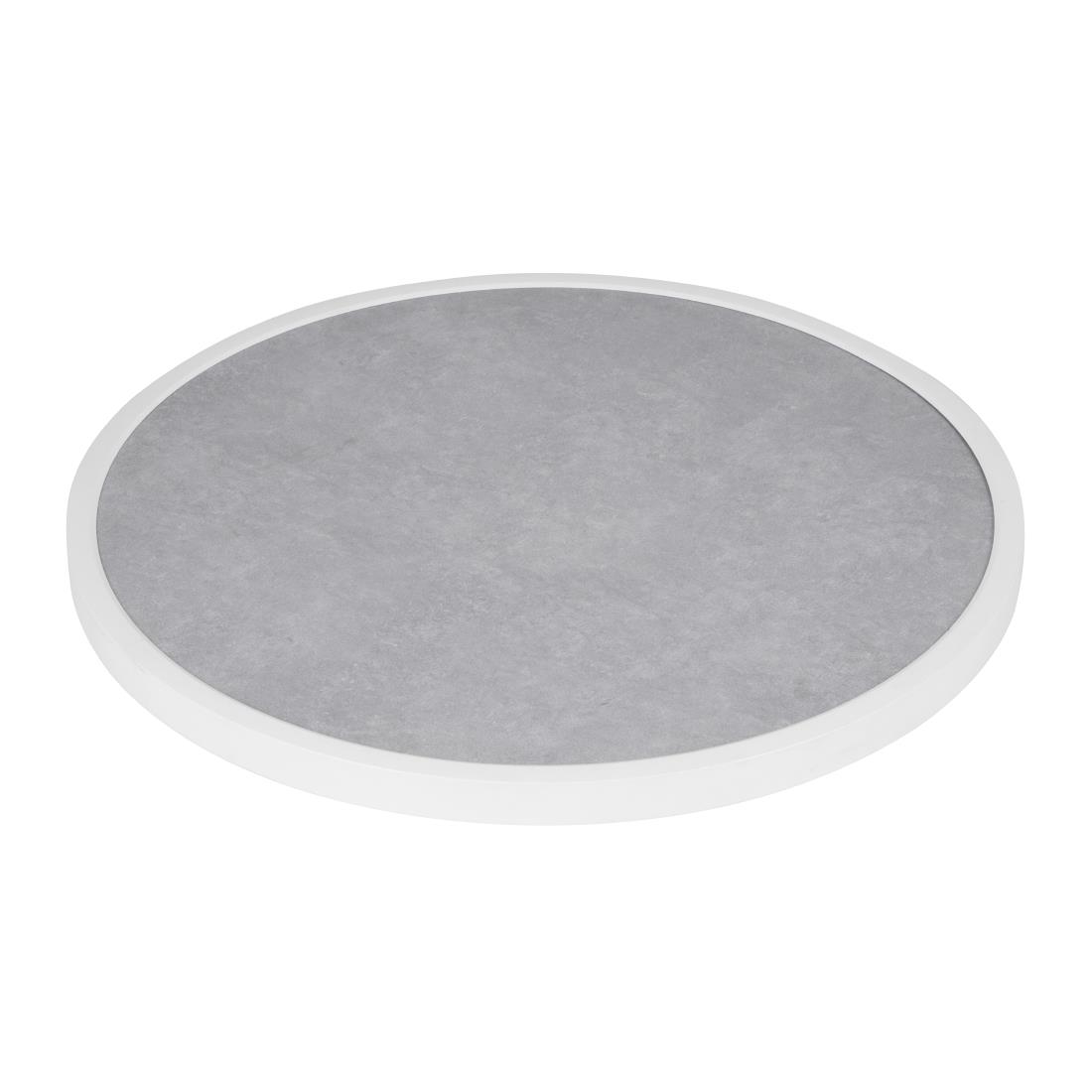 Bolero Fibre Glass Round Table Top Grey Stone Effect 580mm (DL485)