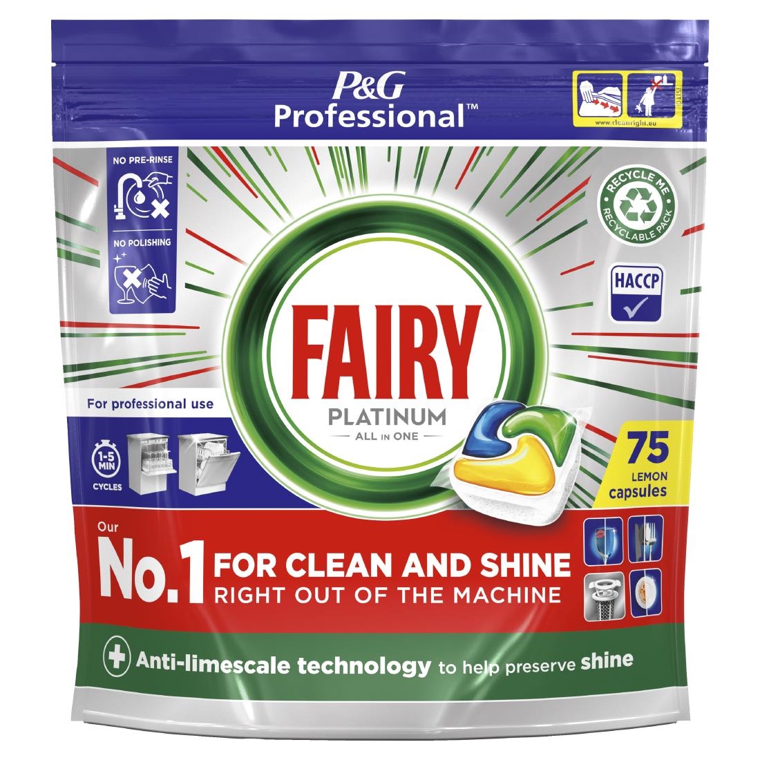 Fairy Professional Platinum Dishwasher Tablets Lemon Pack of 3 x 75 (DX544)