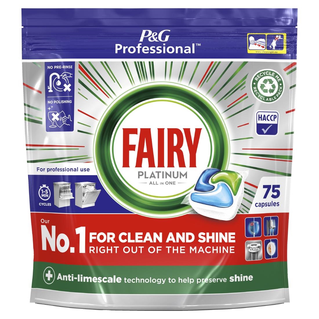 Fairy Professional Platinum Dishwasher Tablets Regular Pack of 3 x 75 (DX545)