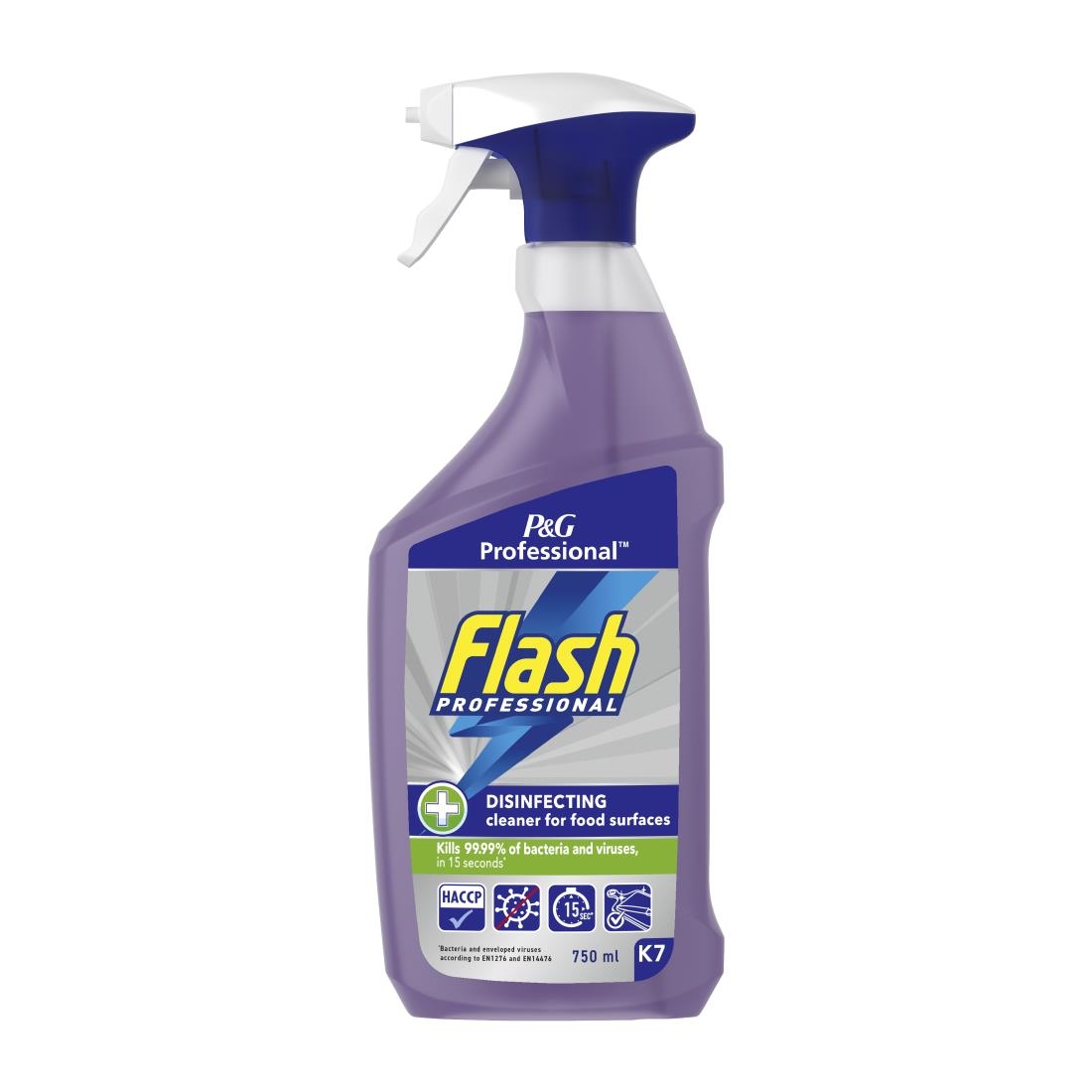 Flash Professional Disinfecting Cleaning Spray for Food Surfaces 750ml Pack of 6 (DX563)