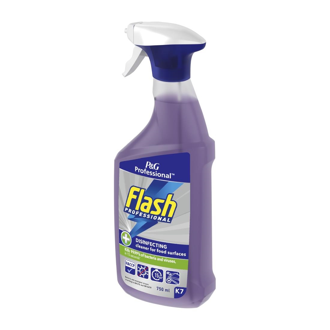 Flash Professional Disinfecting Cleaning Spray for Food Surfaces 750ml Pack of 6 (DX563)