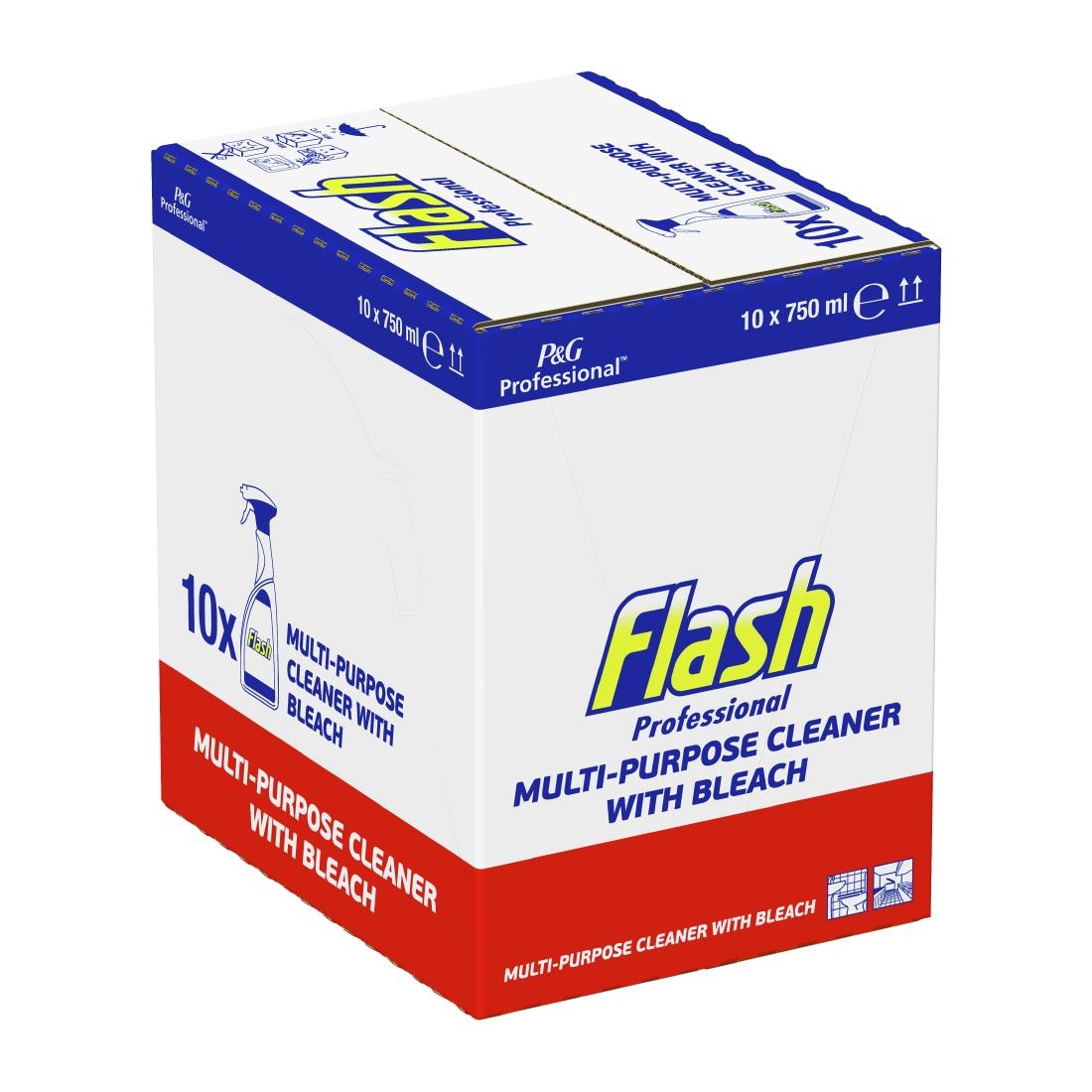 Flash Professional Multi-Purpose Cleaner With Bleach 750ml Pack of 10 (DX564)