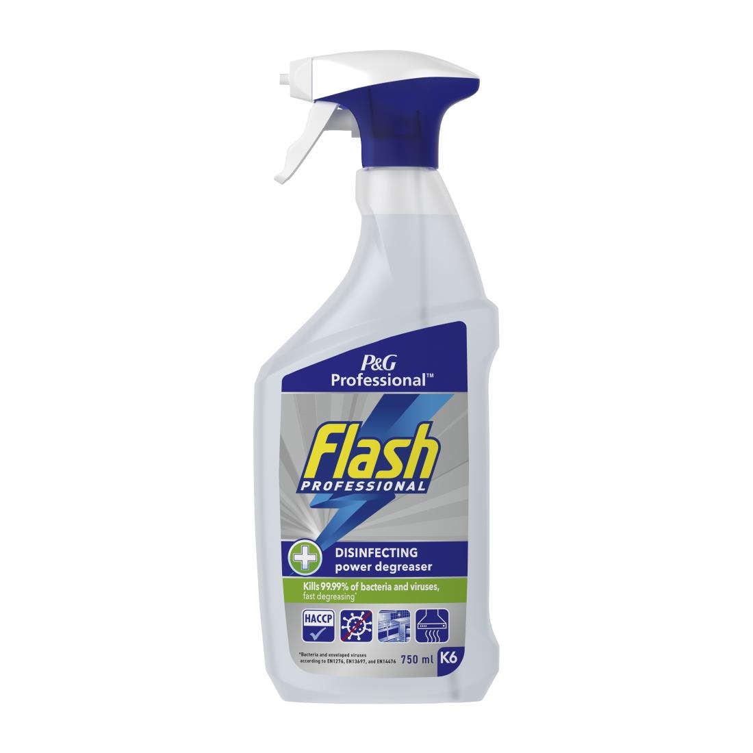 Flash Professional Disinfecting Power Degreaser Cleaning Spray 750ml Pack of 6 (DX565)