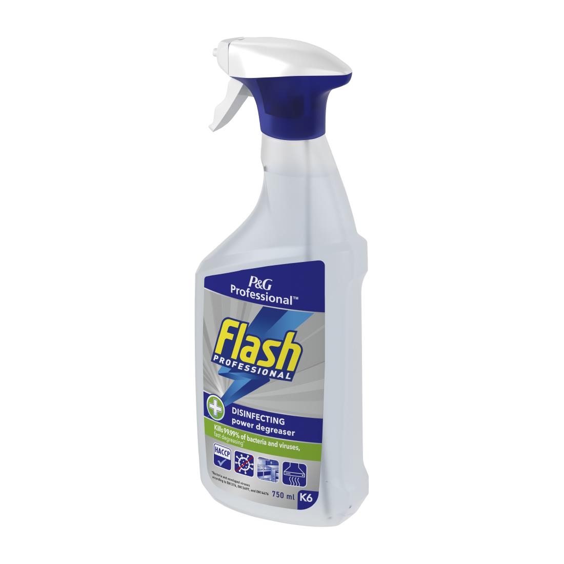 Flash Professional Disinfecting Power Degreaser Cleaning Spray 750ml Pack of 6 (DX565)
