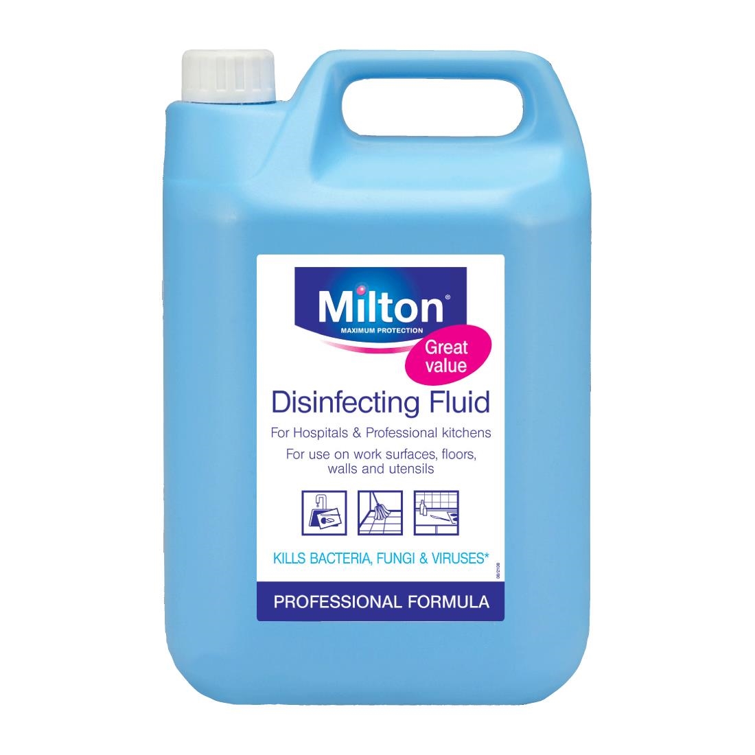 Milton Professional Disinfecting Fluid 5Ltr Pack of 2 (DX567)