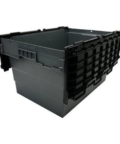 Vogue Plastic Transport Storage Crate with Attached Lid 600x400x320mm (DX995)