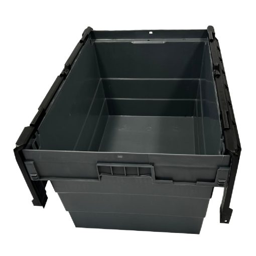 Vogue Plastic Transport Storage Crate with Attached Lid 600x400x320mm (DX995)