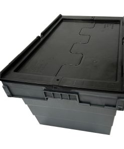 Vogue Plastic Transport Storage Crate with Attached Lid 600x400x320mm (DX995)