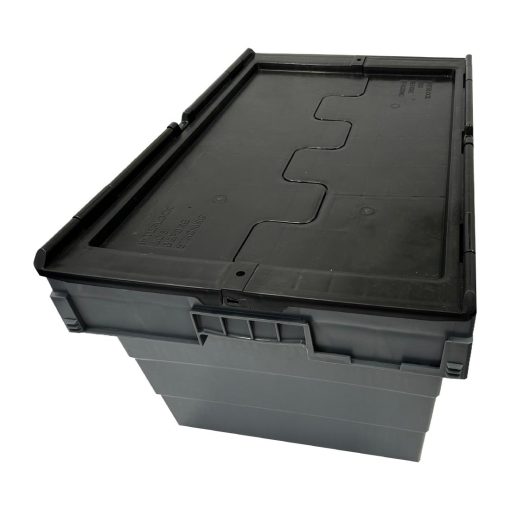 Vogue Plastic Transport Storage Crate with Attached Lid 600x400x320mm (DX995)