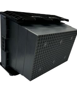 Vogue Plastic Transport Storage Crate with Attached Lid 600x400x320mm (DX995)