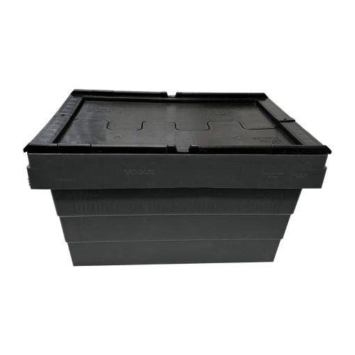 Vogue Plastic Transport Storage Crate with Attached Lid 600x400x320mm (DX995)