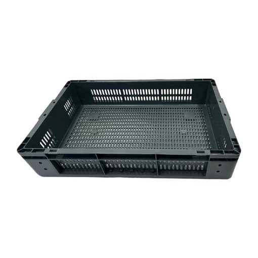 Vogue Perforated Plastic Storage Crate 600x400x120mm (DX999)