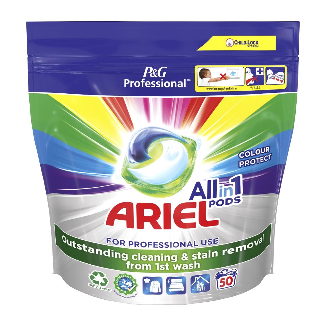 Ariel Professional All-In-1 Pods Washing Liquid Laundry Detergent Colour Pack of 100 (DZ457)