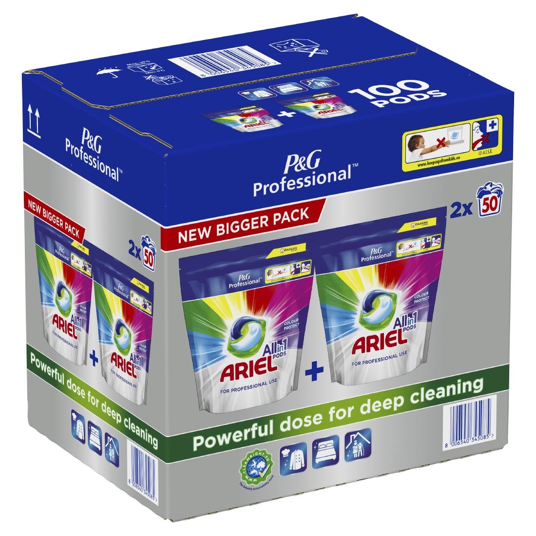 Ariel Professional All-In-1 Pods Washing Liquid Laundry Detergent Colour Pack of 100 (DZ457)