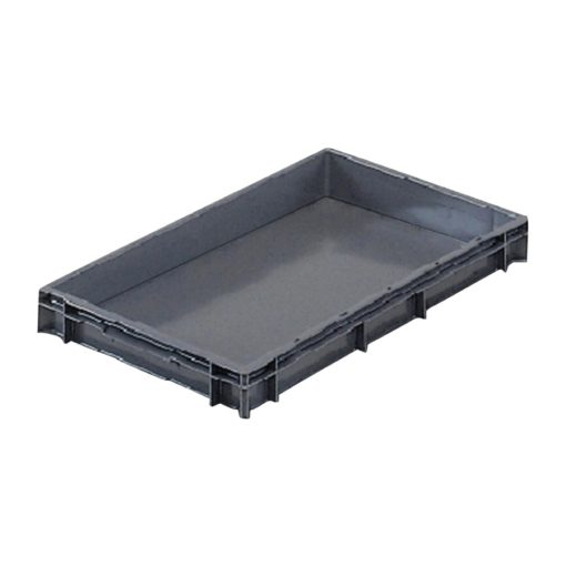 Grey Solid Stacking Container Small 600x400x75mm (FU494)