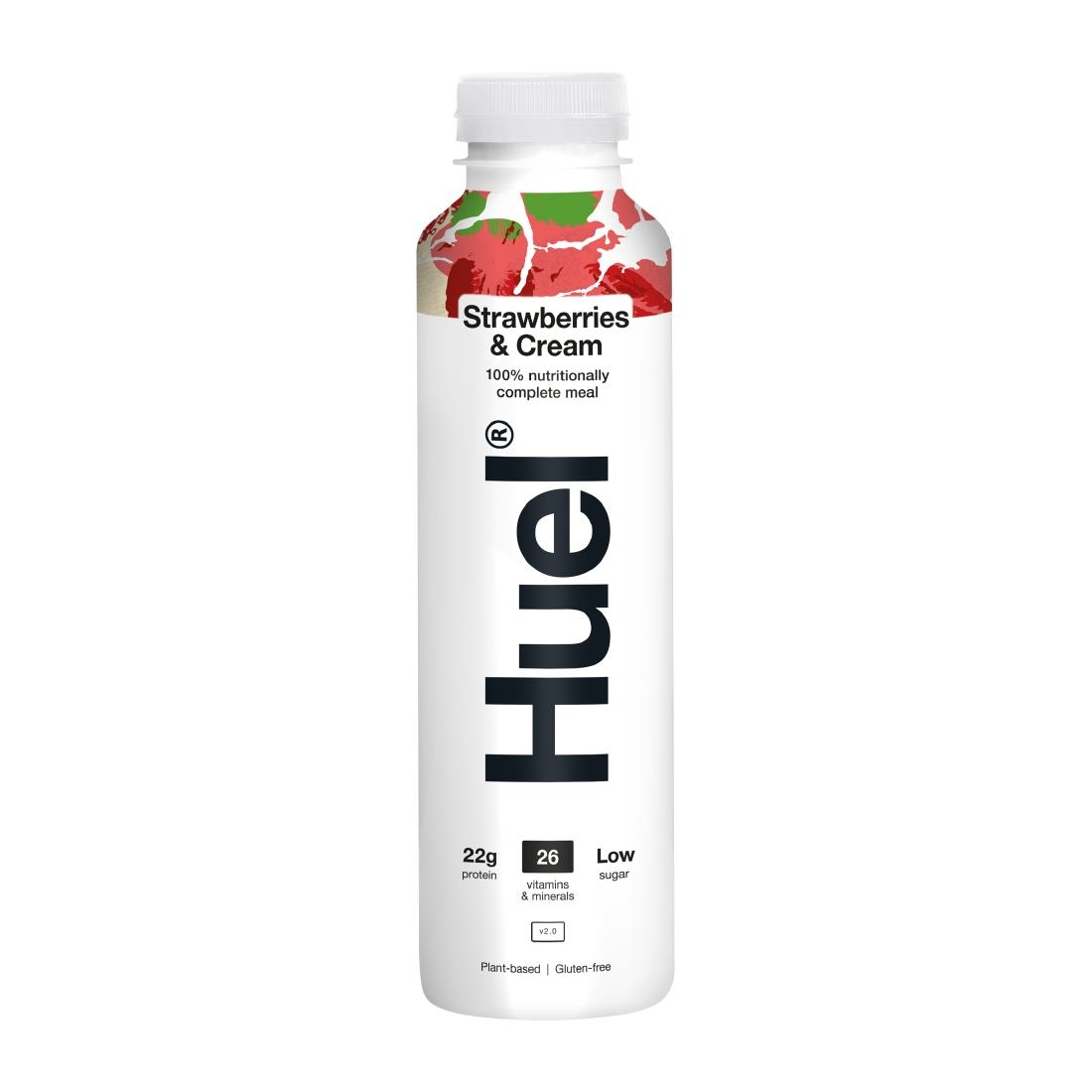 HUEL 100 Nutritionally Complete Meal Drink - Strawberries and Cream 500ml Pack of 8 (HS546)