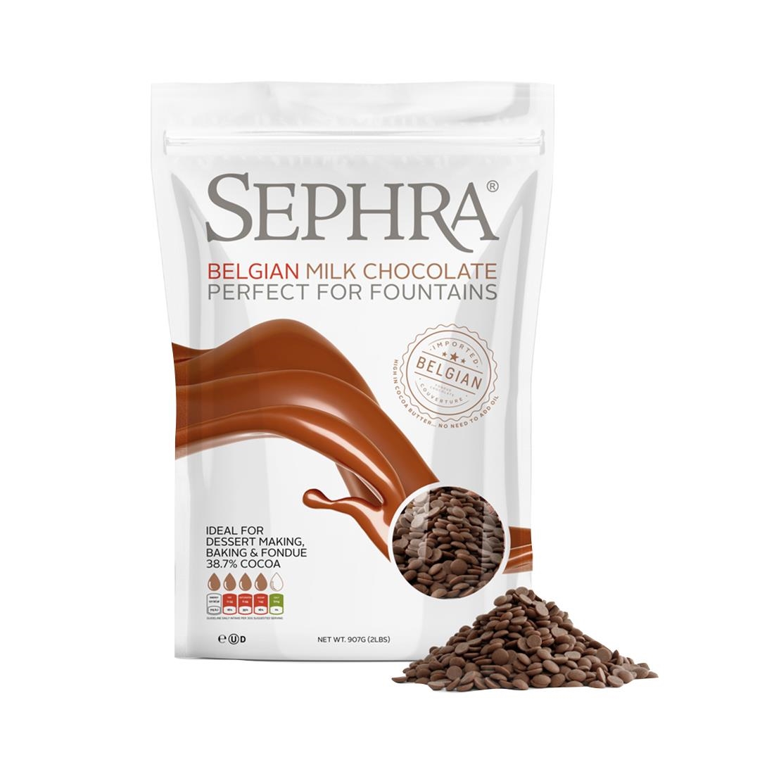 Sephra Luxury Belgian Couverture Milk Chocolate 2-5kg (HU100)