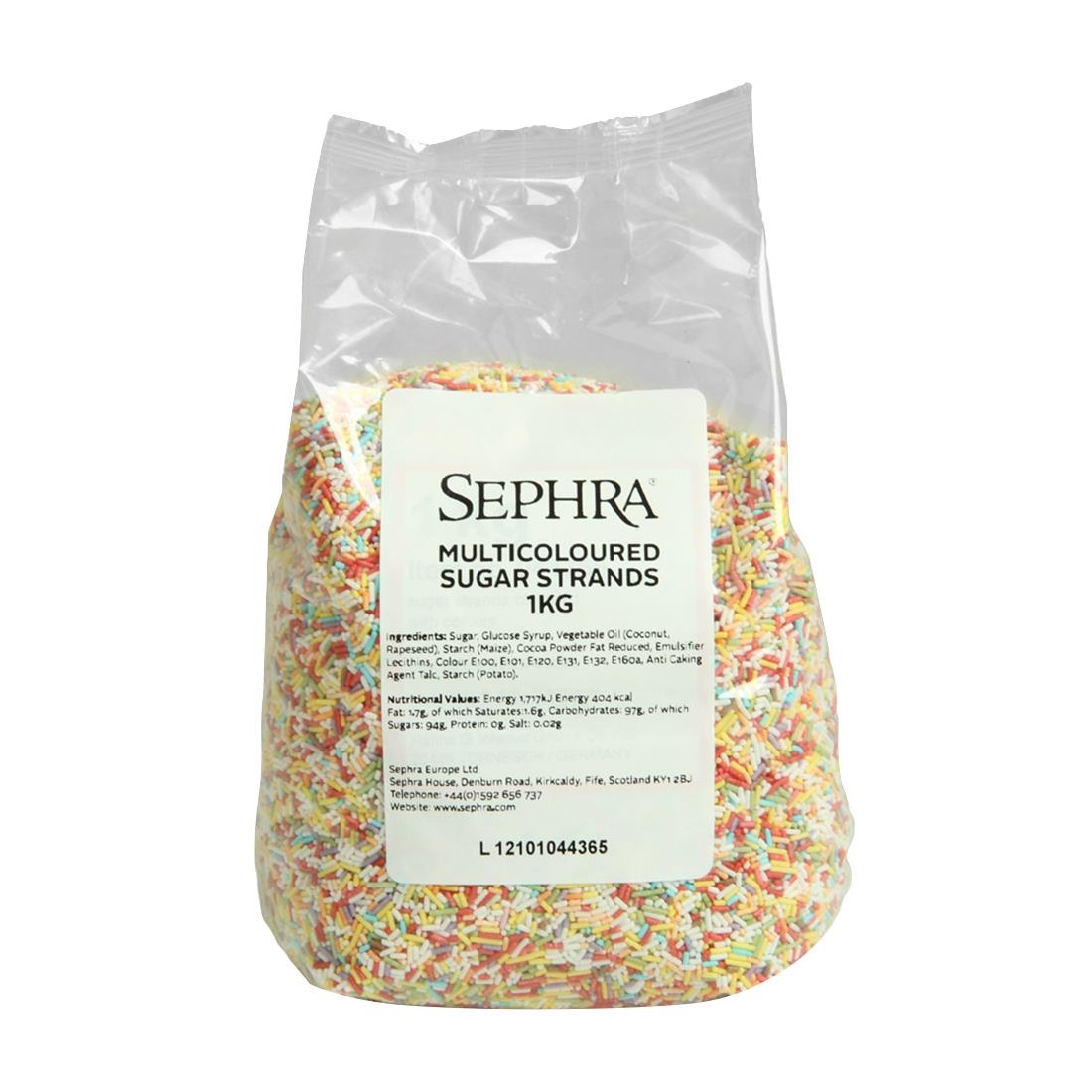 Sephra Multicoloured Sugar Strands 1kg (HU137)