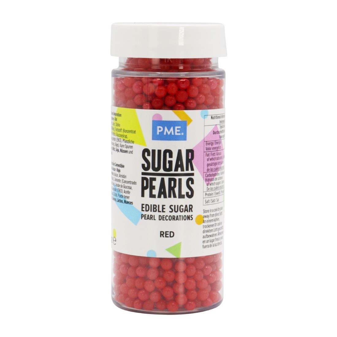 PME Sugar Pearls 100g - Red (HU209)