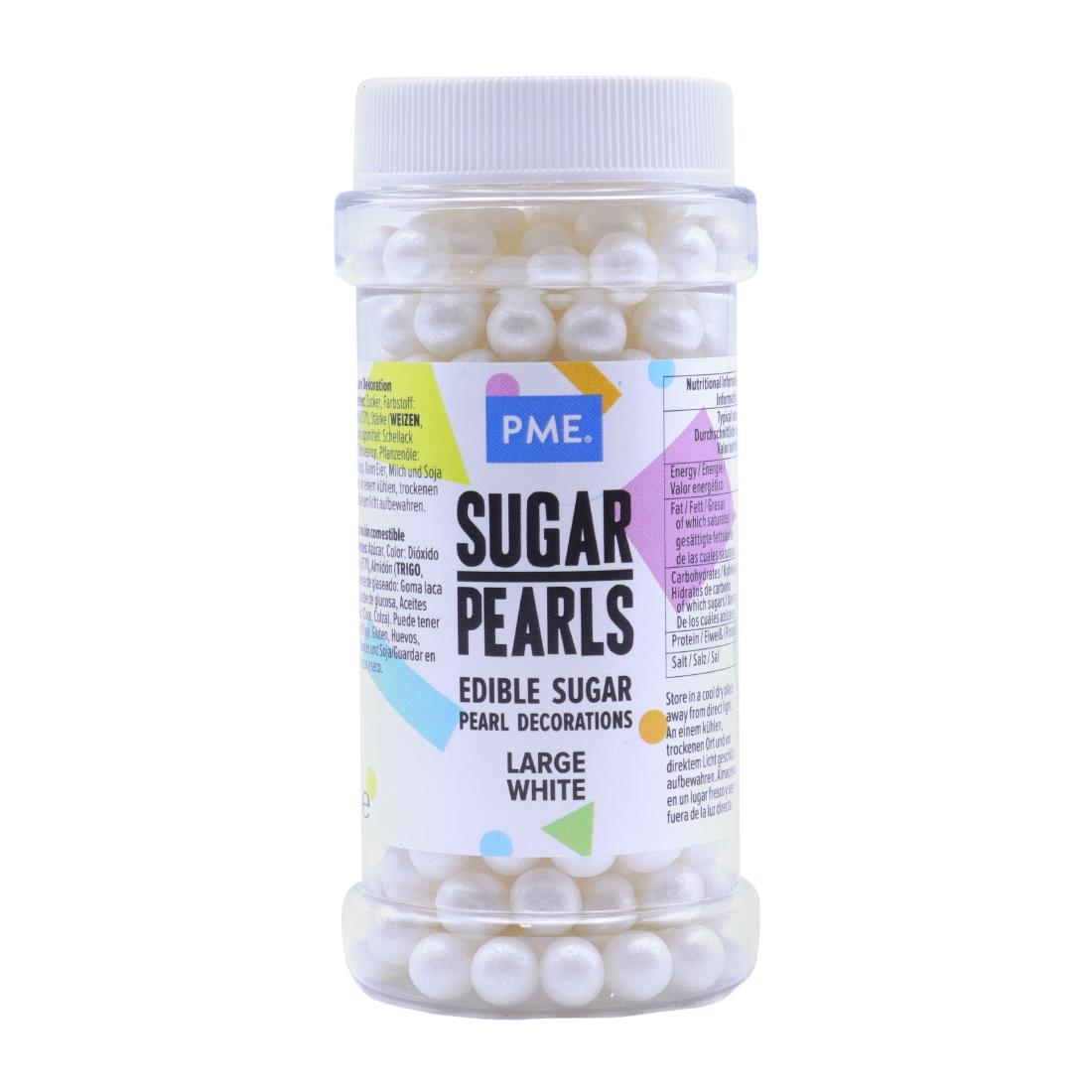PME Large Sugar Pearls 90g - White (HU220)