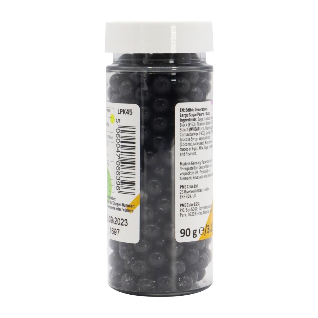 PME Large Sugar Pearls 90g - Black (HU221)