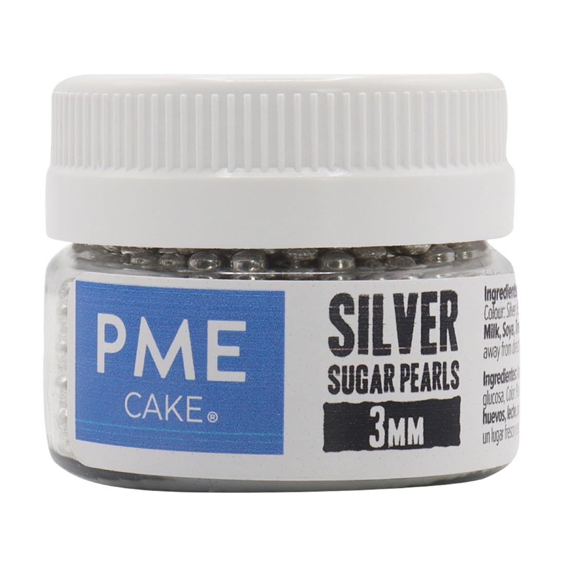 PME Silver Sugar Pearls 3mm (HU231)