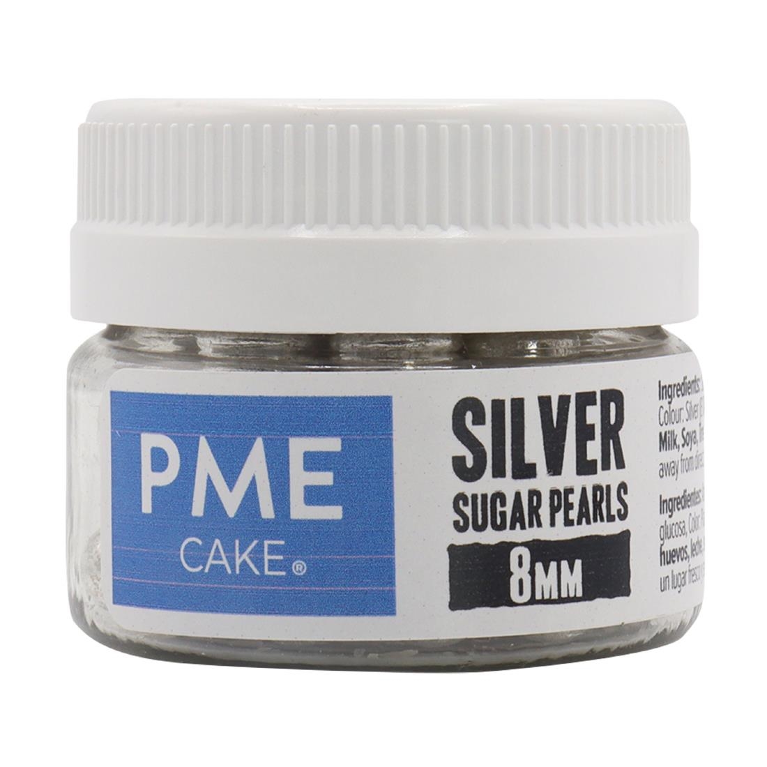PME Silver Sugar Pearls 8mm (HU234)