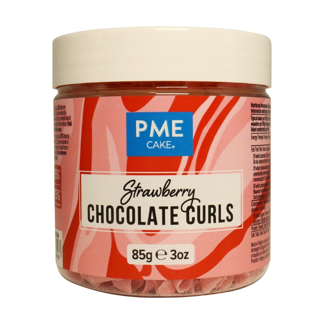 PME Chocolate Curls Strawberry 85g (HU284)