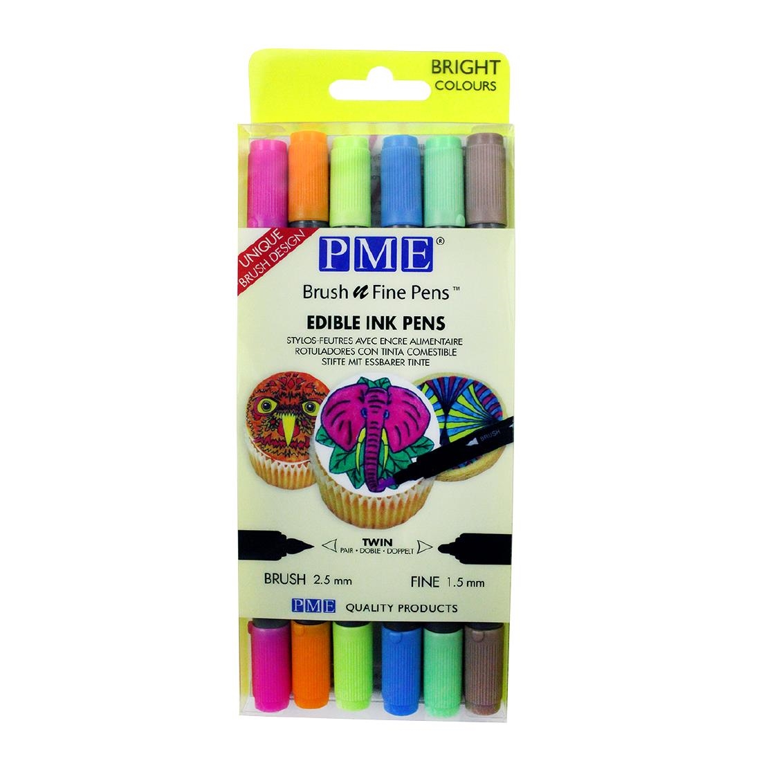 PME Brush and Fine Pen Set - Bright Pack of 6 (HU325)
