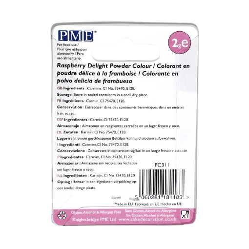 PME Powder Colours Raspberry Delight 2g (HU342)