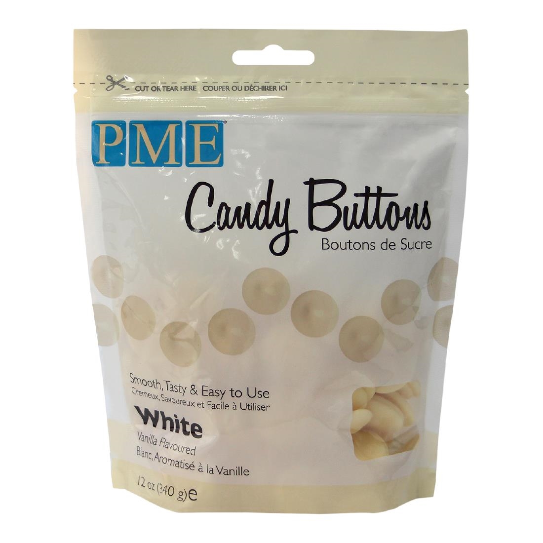 PME Candy Buttons White Vanilla 340g (HU355)