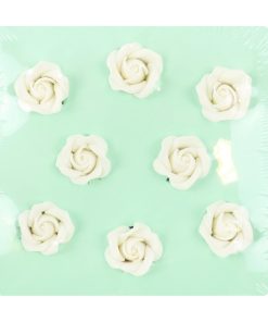 PME White Sugar Roses 32mm Pack of 8 (HU360)