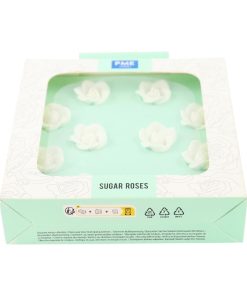 PME White Sugar Roses 25mm Pack of 10 (HU361)